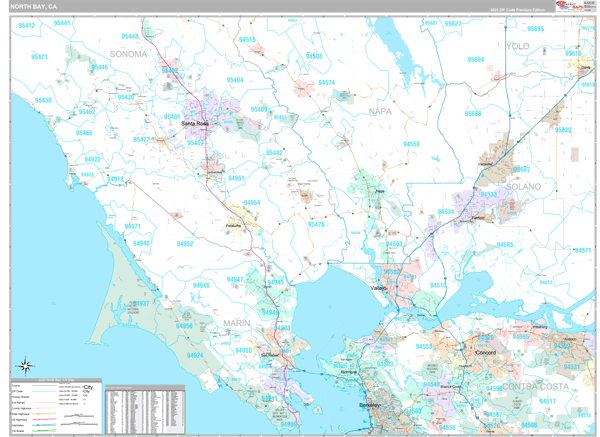 North Bay Metro Area Wall Map